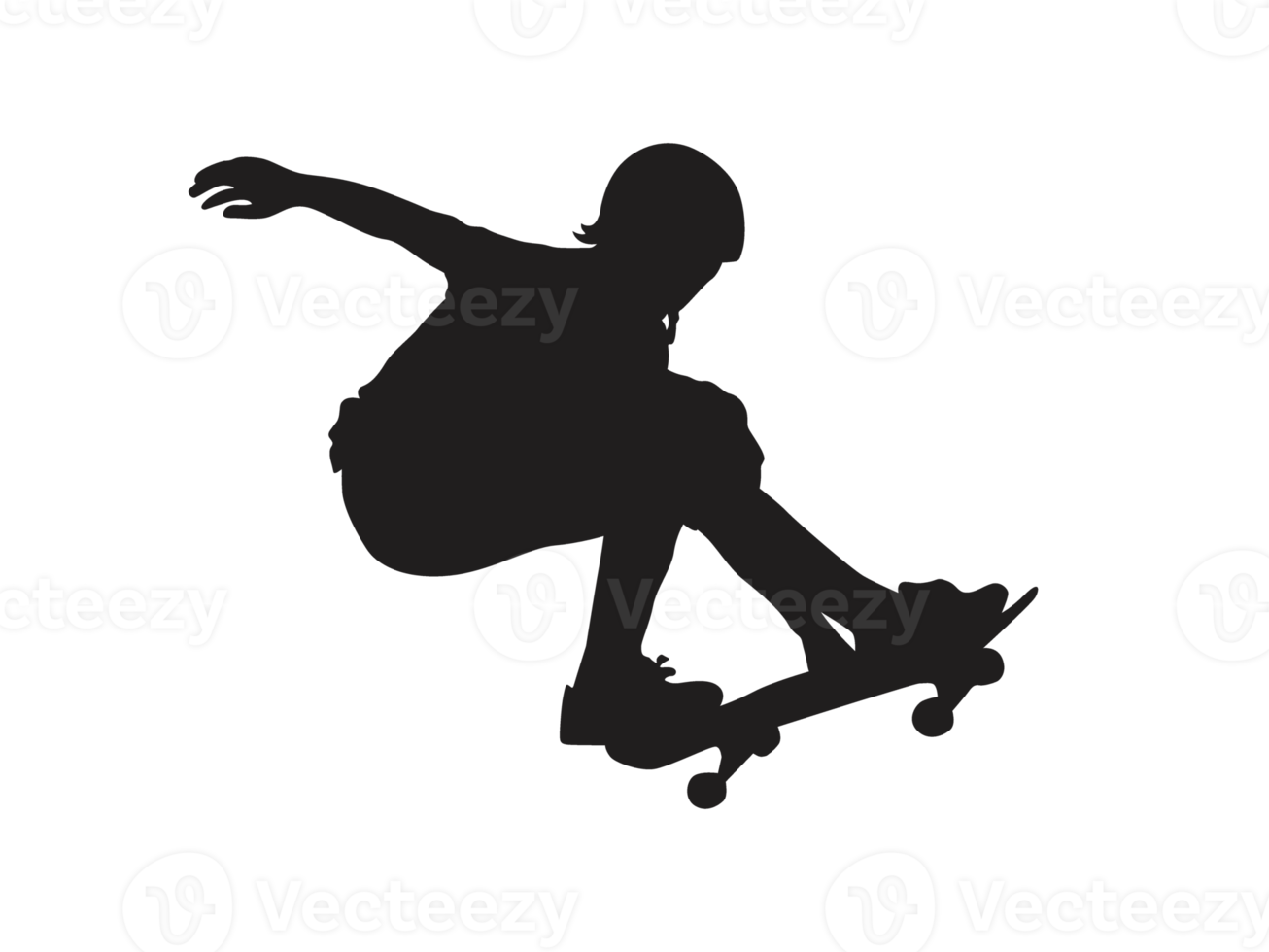 Silhouette of a Skateboarder Player, Skateboard png