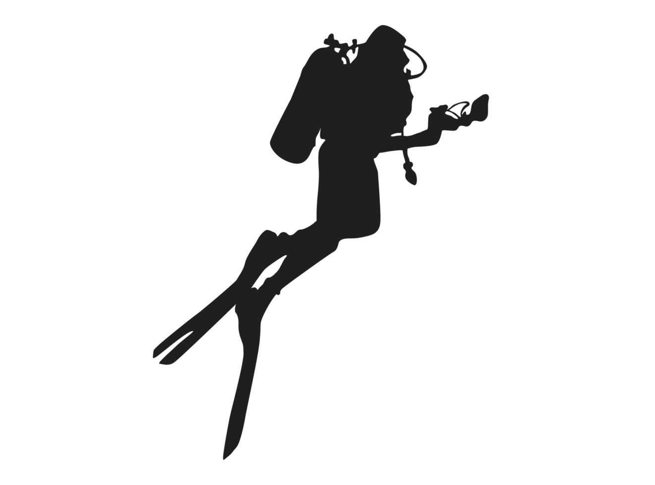 Silhouette of a Diver png