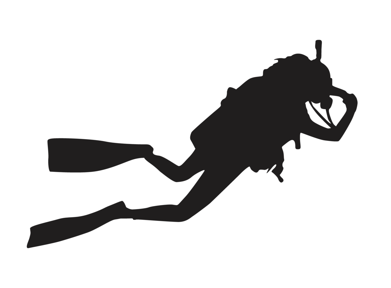 Silhouette of a Diver png