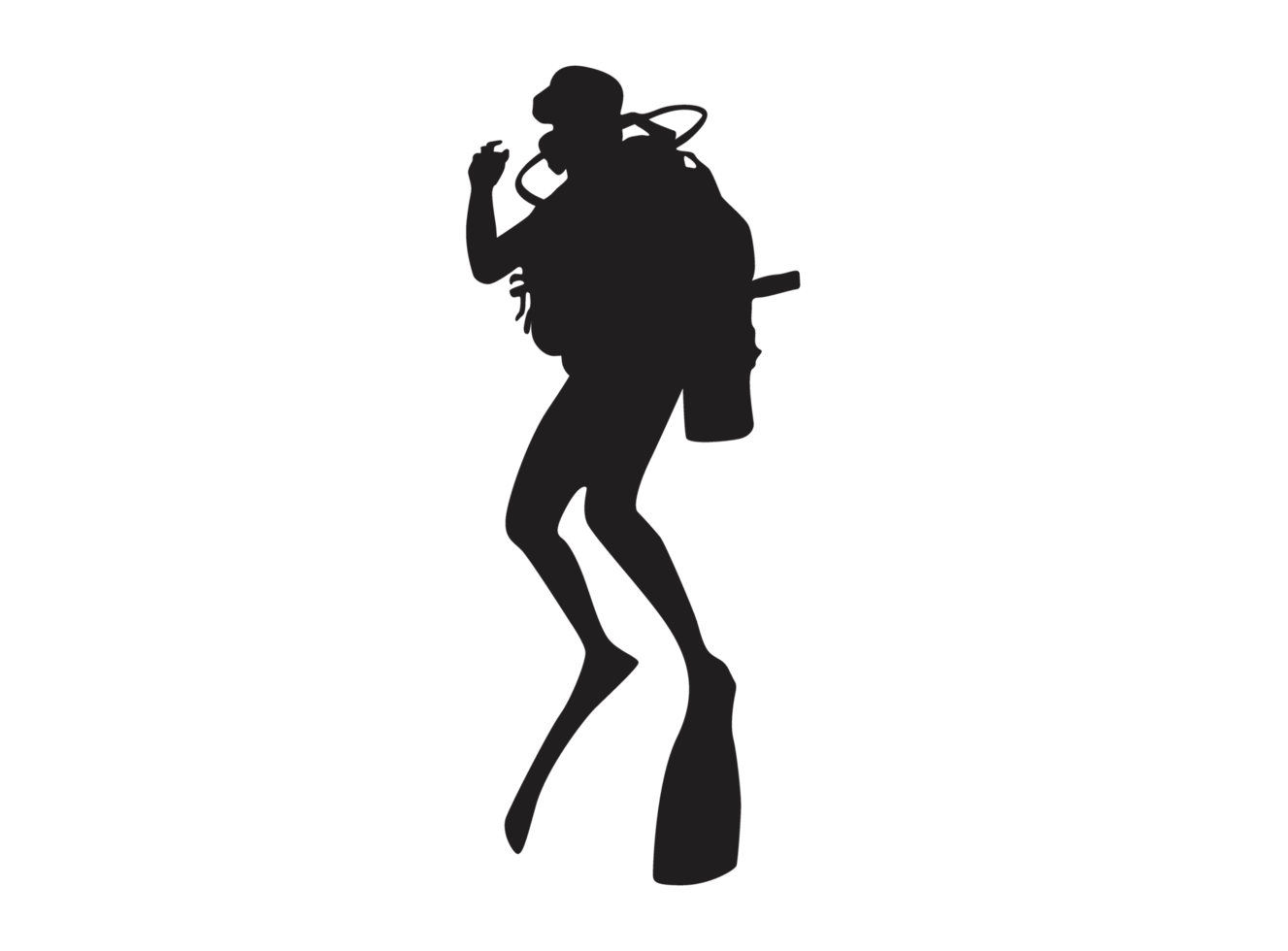 Silhouette von ein Taucher png