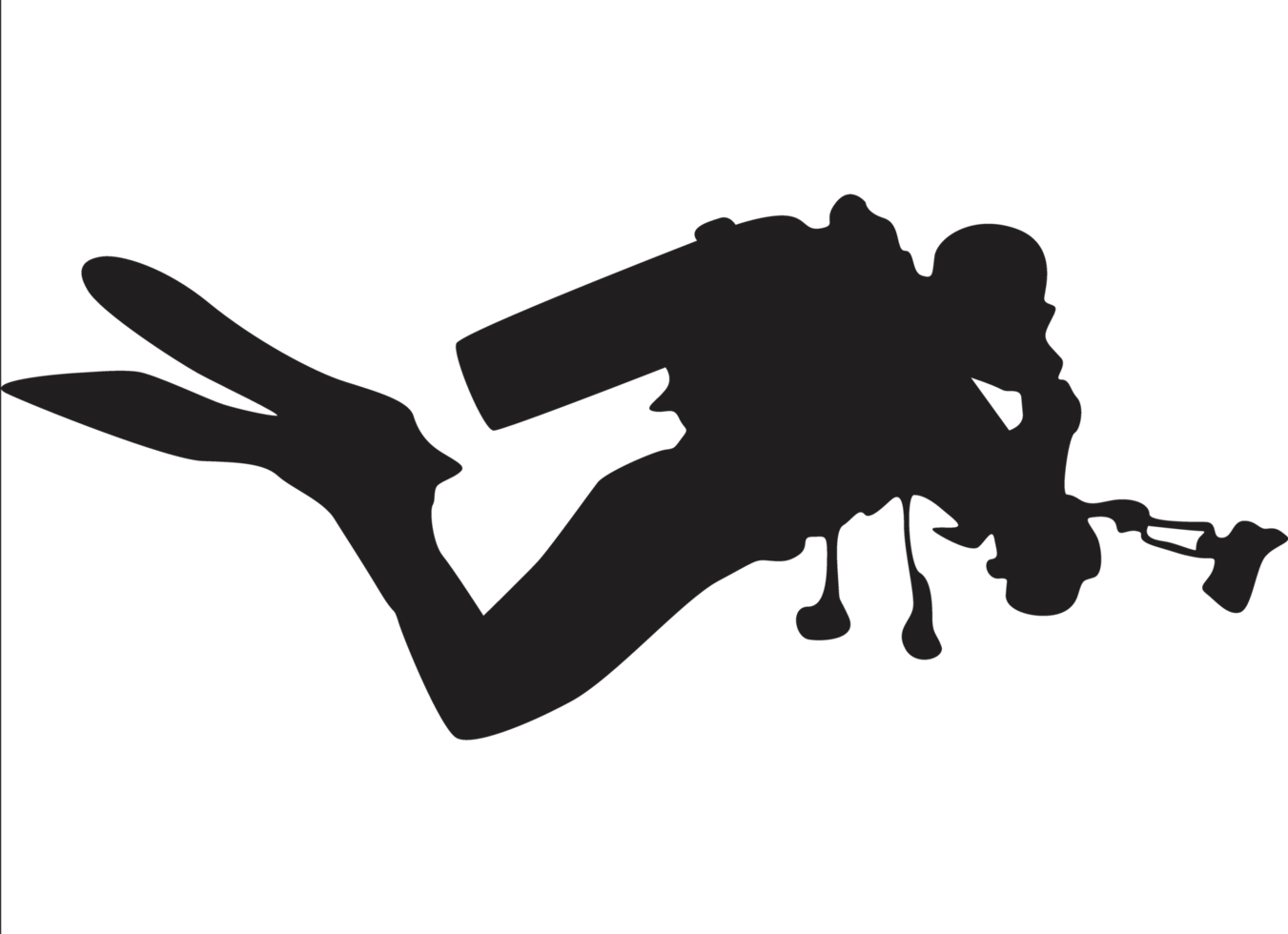 Silhouette of a Diver png