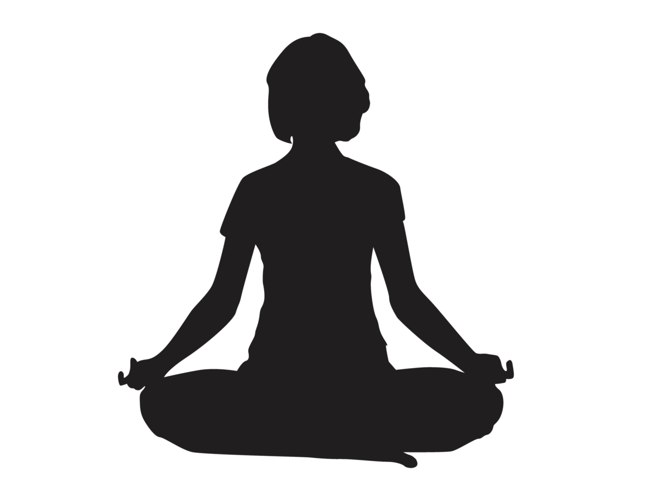 silhouette de femme Faire yoga pose png