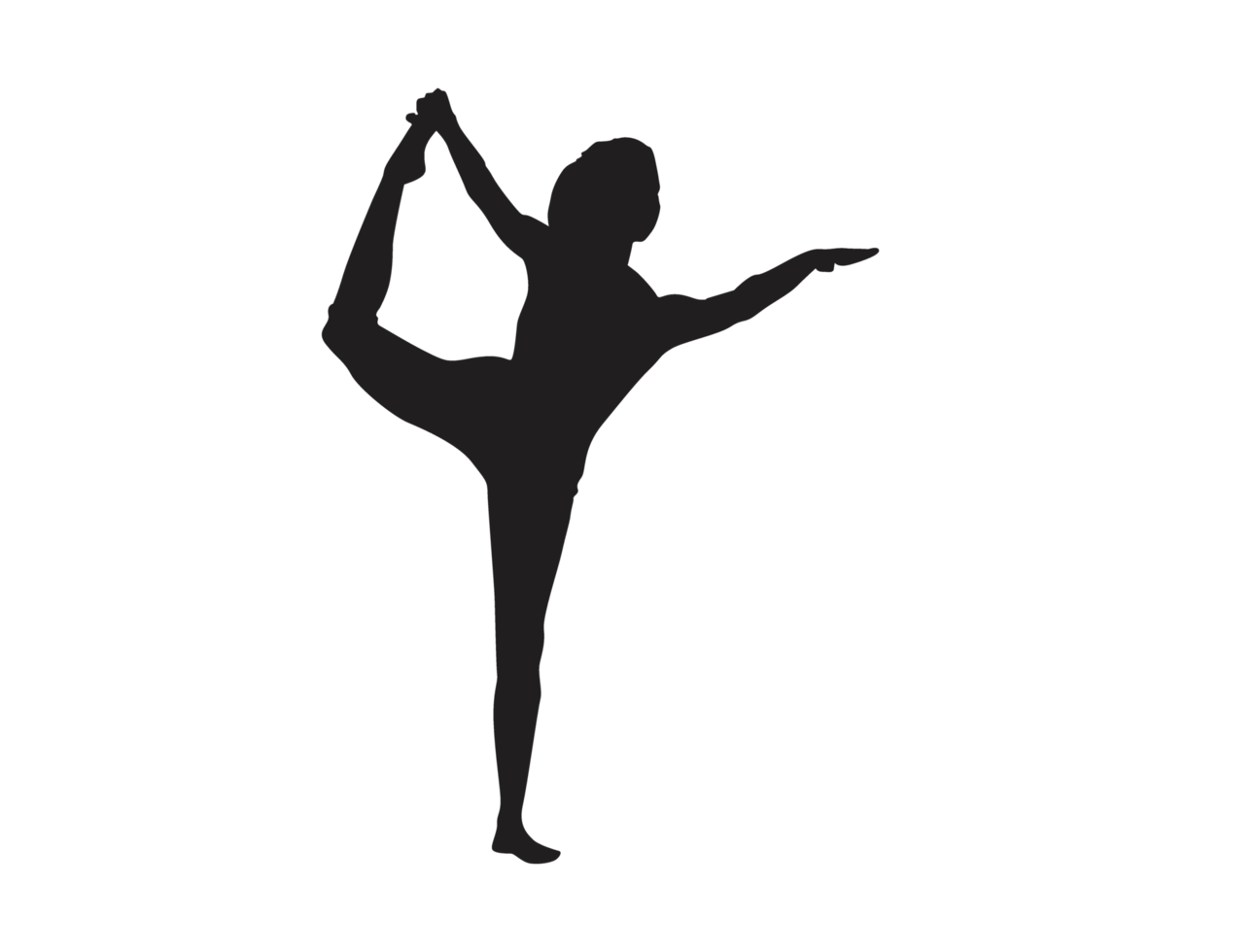 silueta de mujer haciendo yoga actitud png