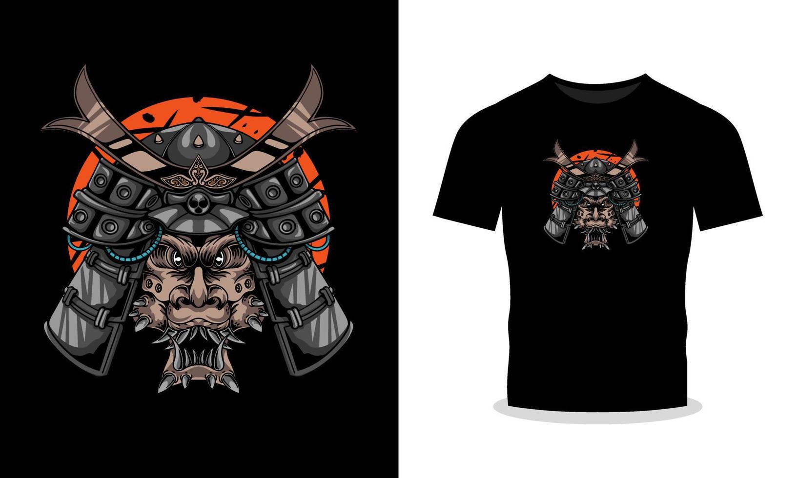 Make a Statement with Head Samurai Illustration on Your T-Shirt vector