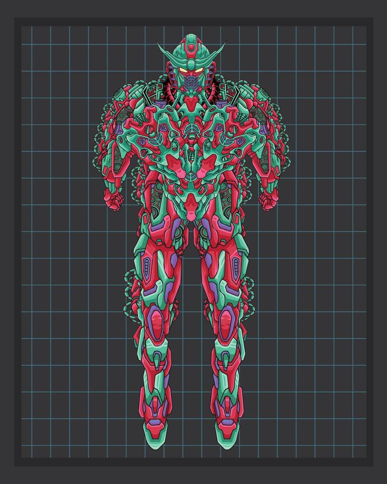 ilustración de robot de cuerpo mecha, esta es una ilustración vectorial ideal para mascotas y tatuajes o gráficos de camisetas vector