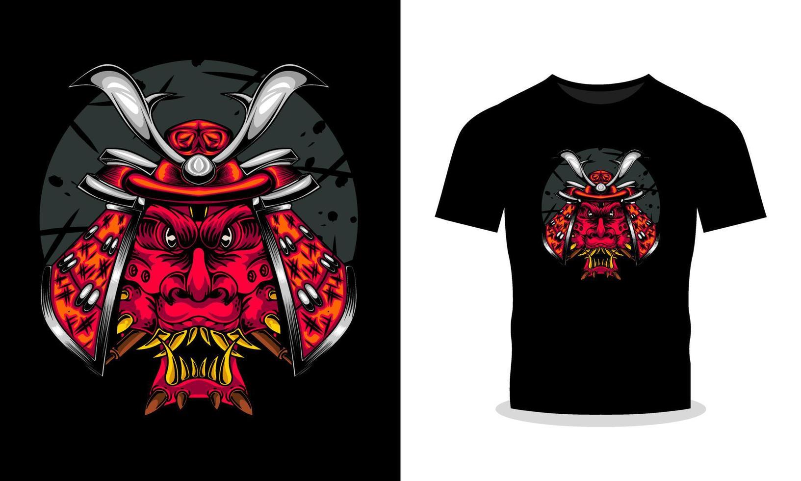 Make a Statement with Head Samurai Illustration on Your T-Shirt vector