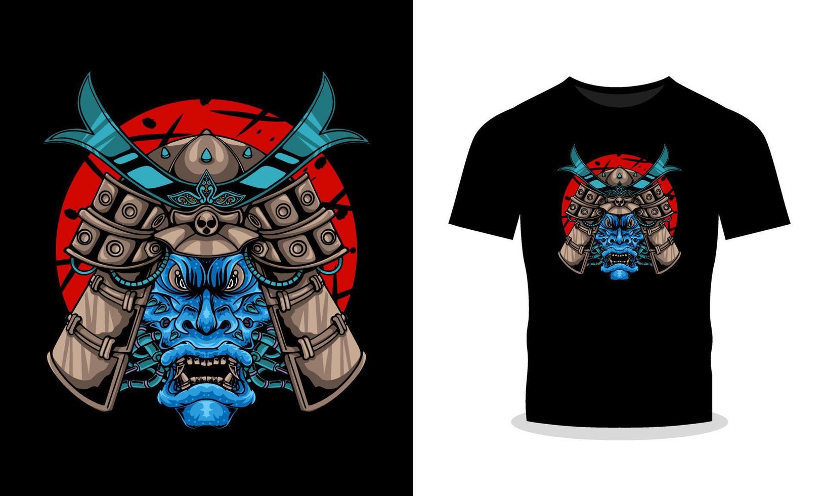 Make a Statement with Head Samurai Illustration on Your T-Shirt vector