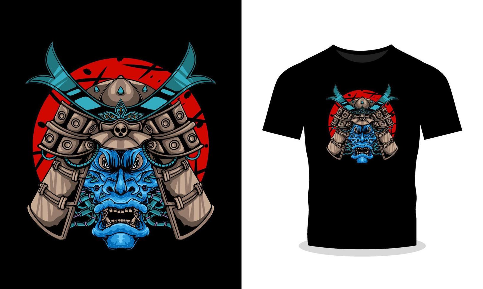 hacer un declaración con cabeza samurai ilustración en tu camiseta vector