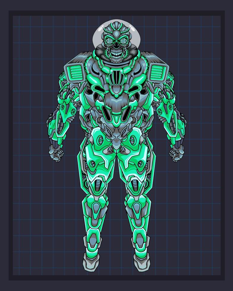 Mecha body robot illustration, this is an ideal vector illustration for mascots and tattoos or T-shirt graphics