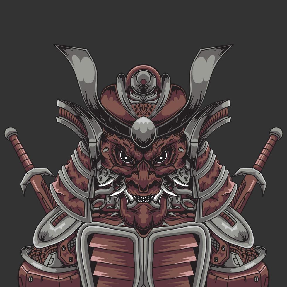 Make a Statement with Head Samurai Illustration on Your T-Shirt vector