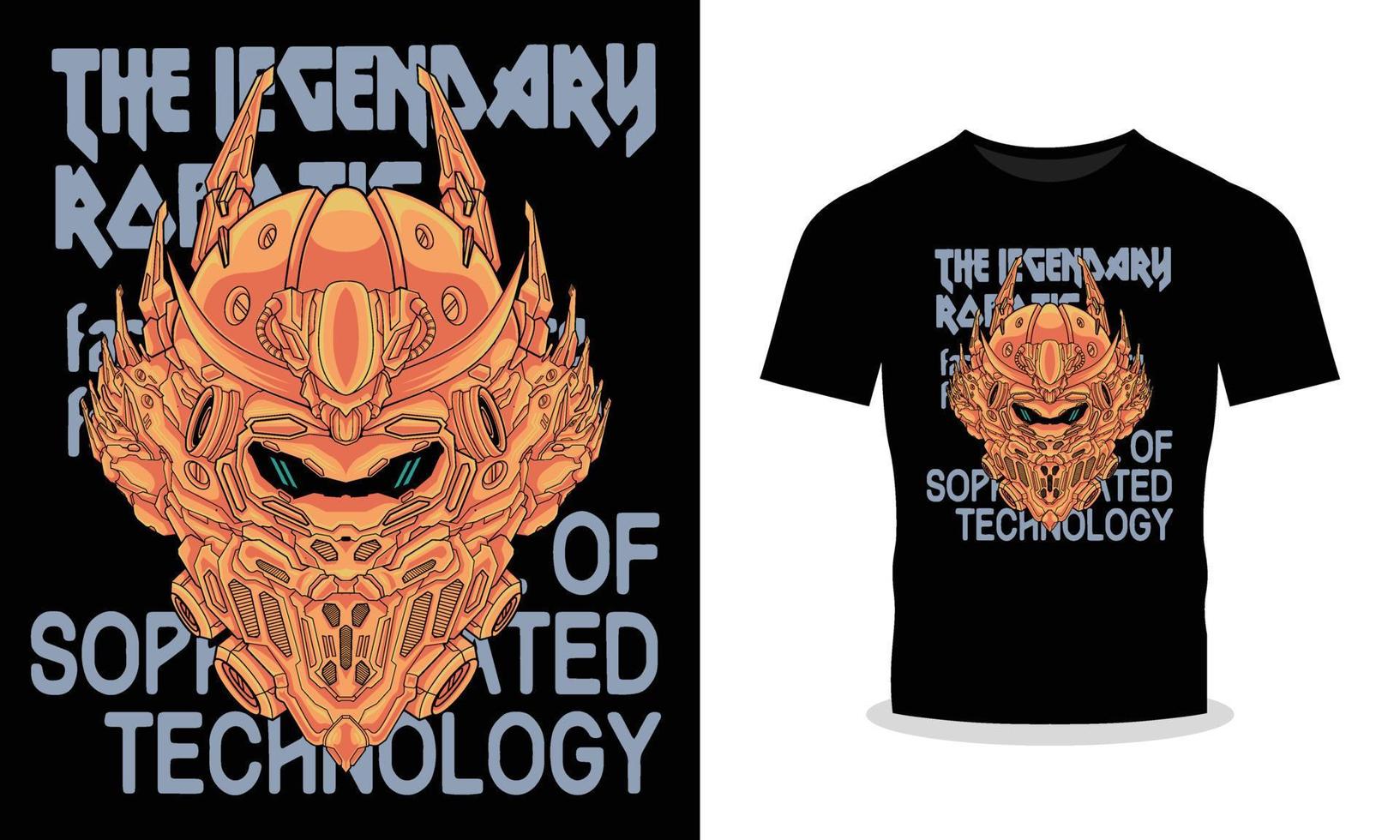 Ready-to-Use Mecha Robot Head Illustration T-Shirt Design vector
