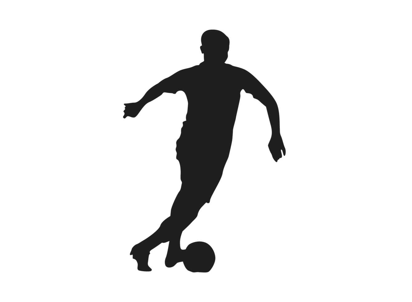 silueta de un fútbol jugador png