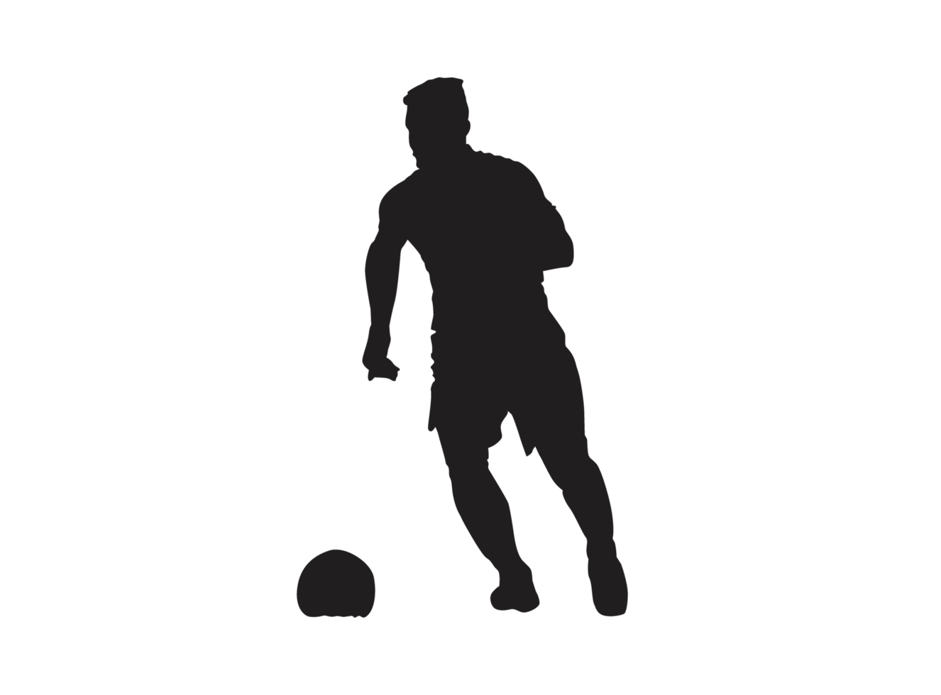 silueta de un fútbol jugador png