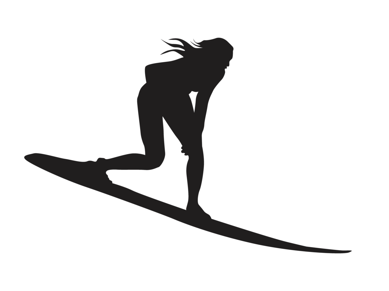 Silhouette of a Surfer Ocean Wave png