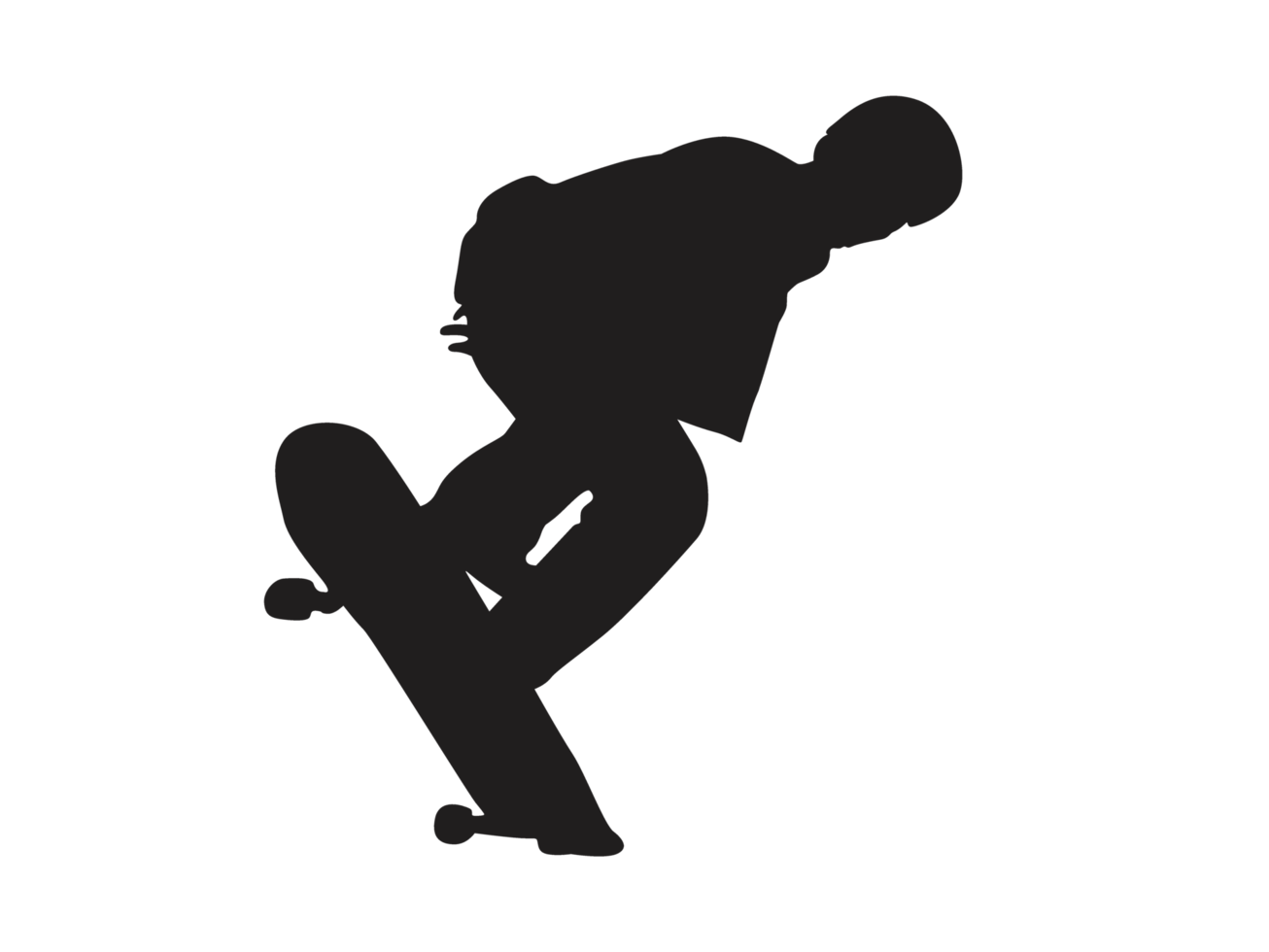 silueta de un skater jugador, patineta png