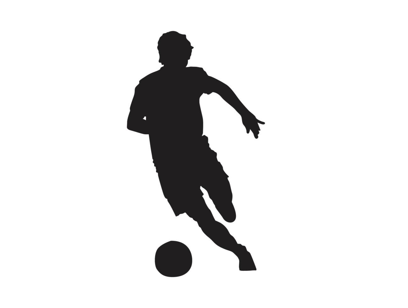 silhueta do uma futebol jogador png