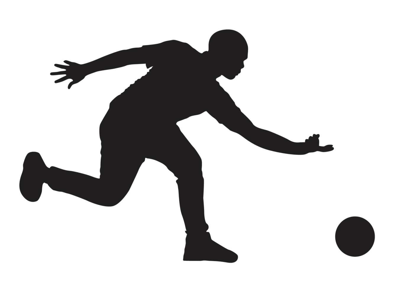 Silhouette of a Bowling Ball Player png