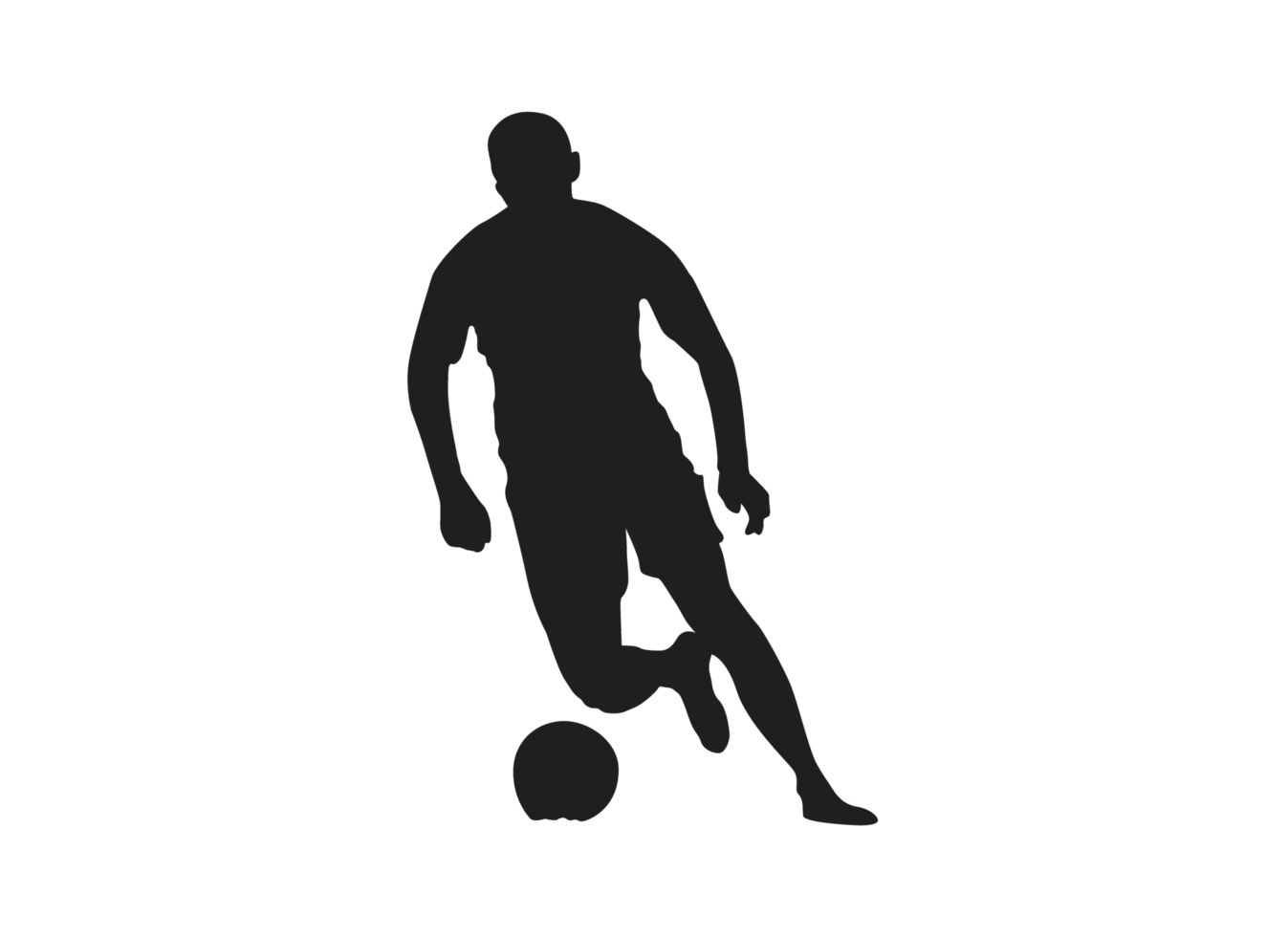 silueta de un fútbol jugador png