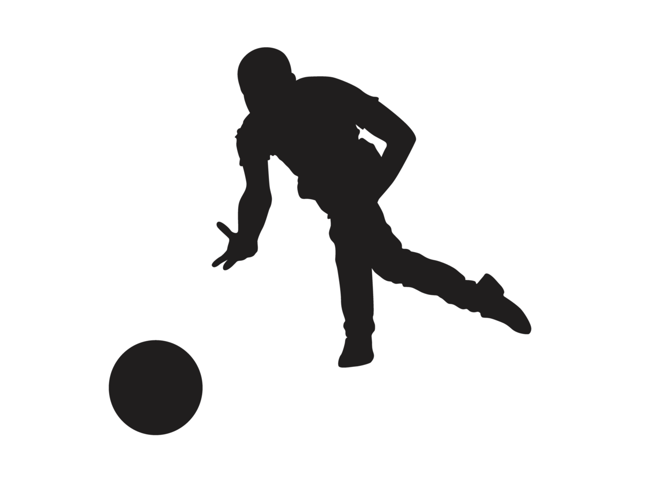 Silhouette of a Bowling Ball Player png