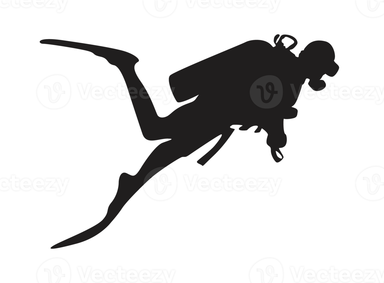 Silhouette of a Diver png