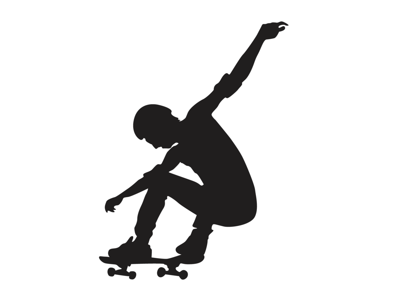 Silhouette of a Skateboarder Player, Skateboard png