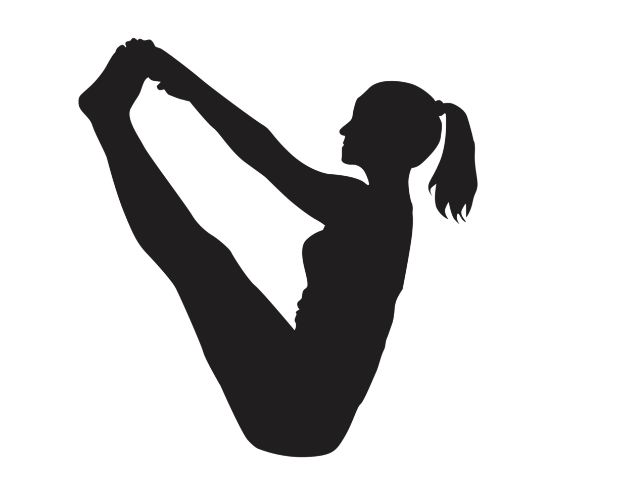 silueta de mujer haciendo yoga actitud png