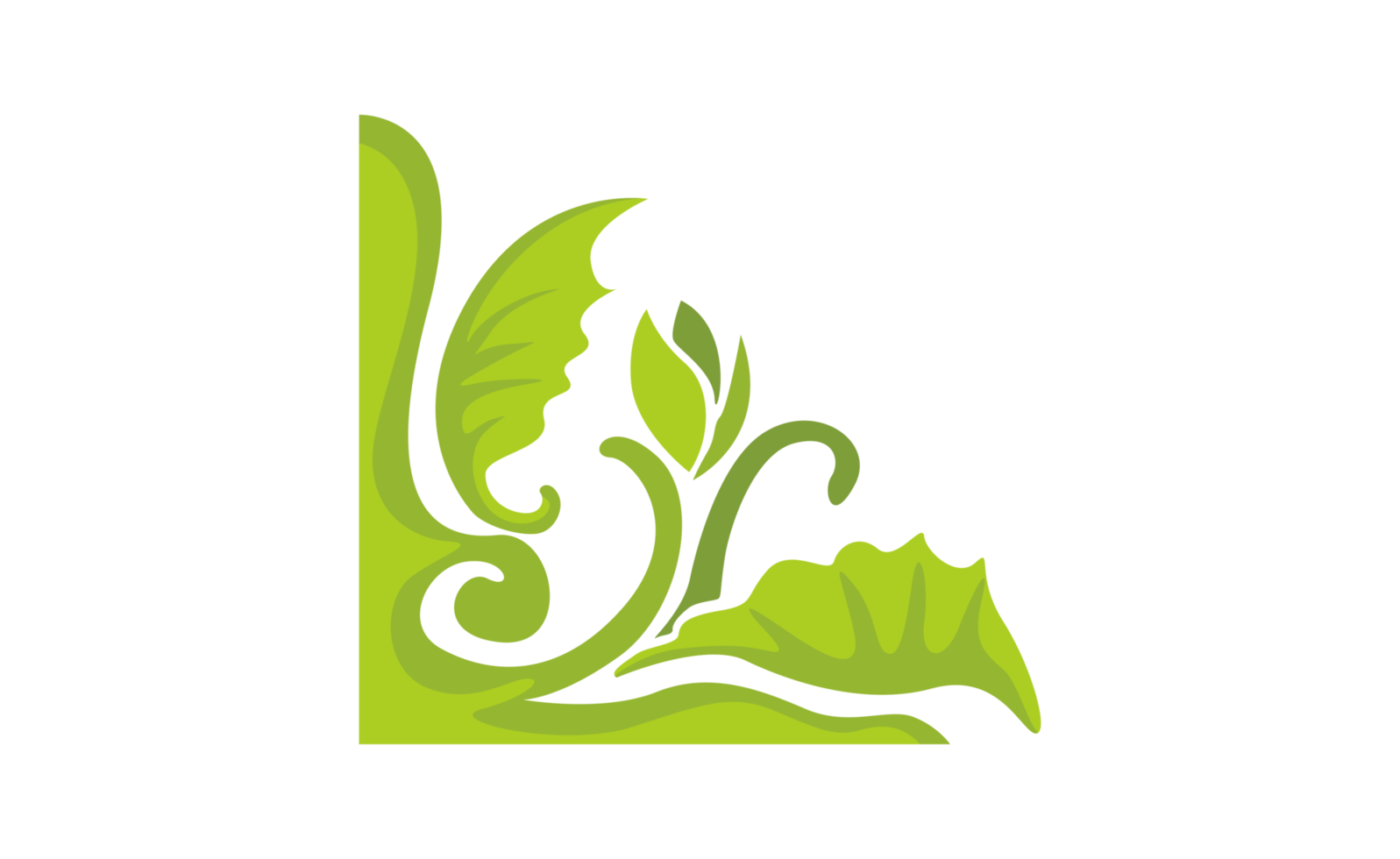 Green Leaf Flora Ornament Border Design png