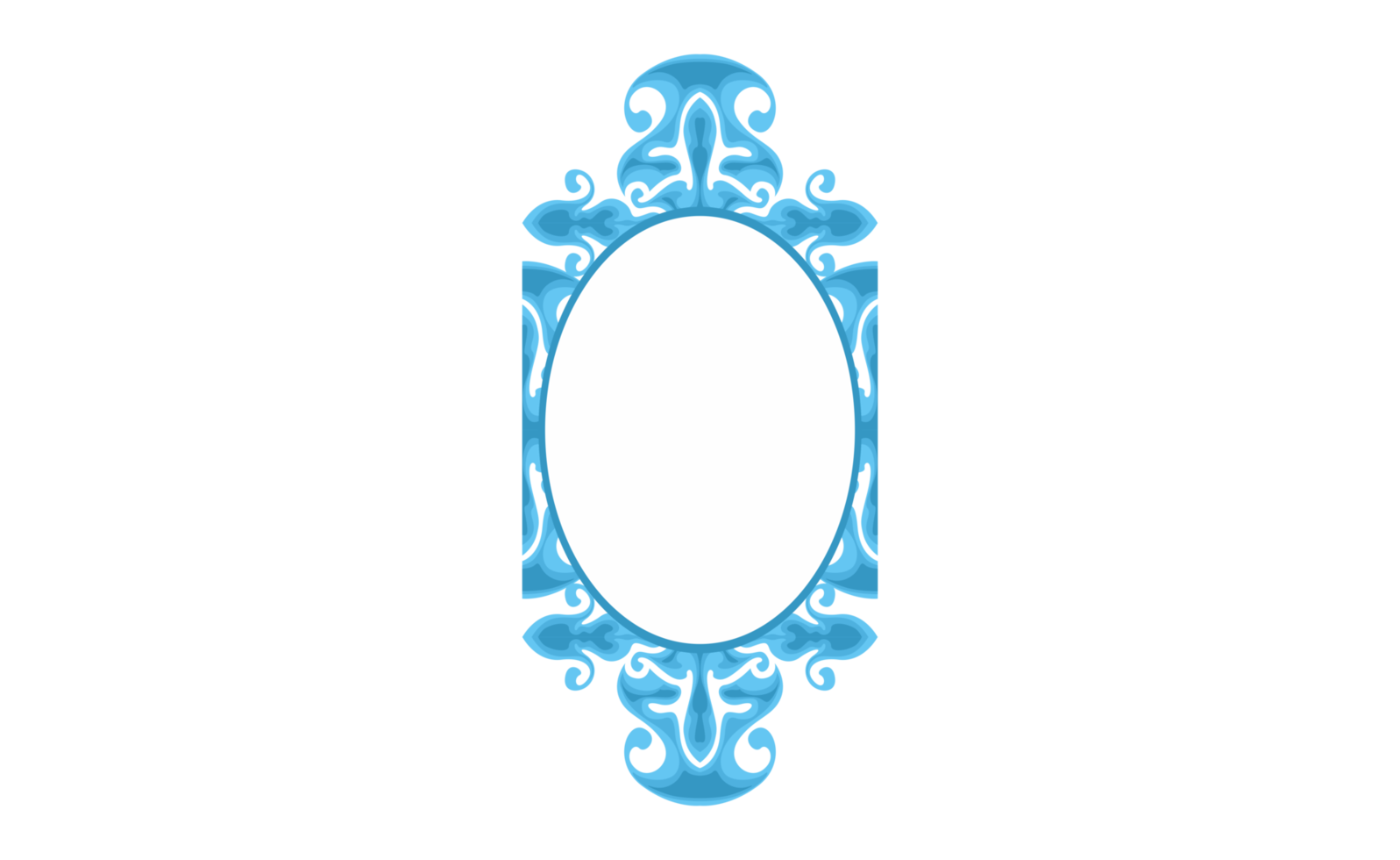 Blue Swirl Water Wave Ornament Border Design png