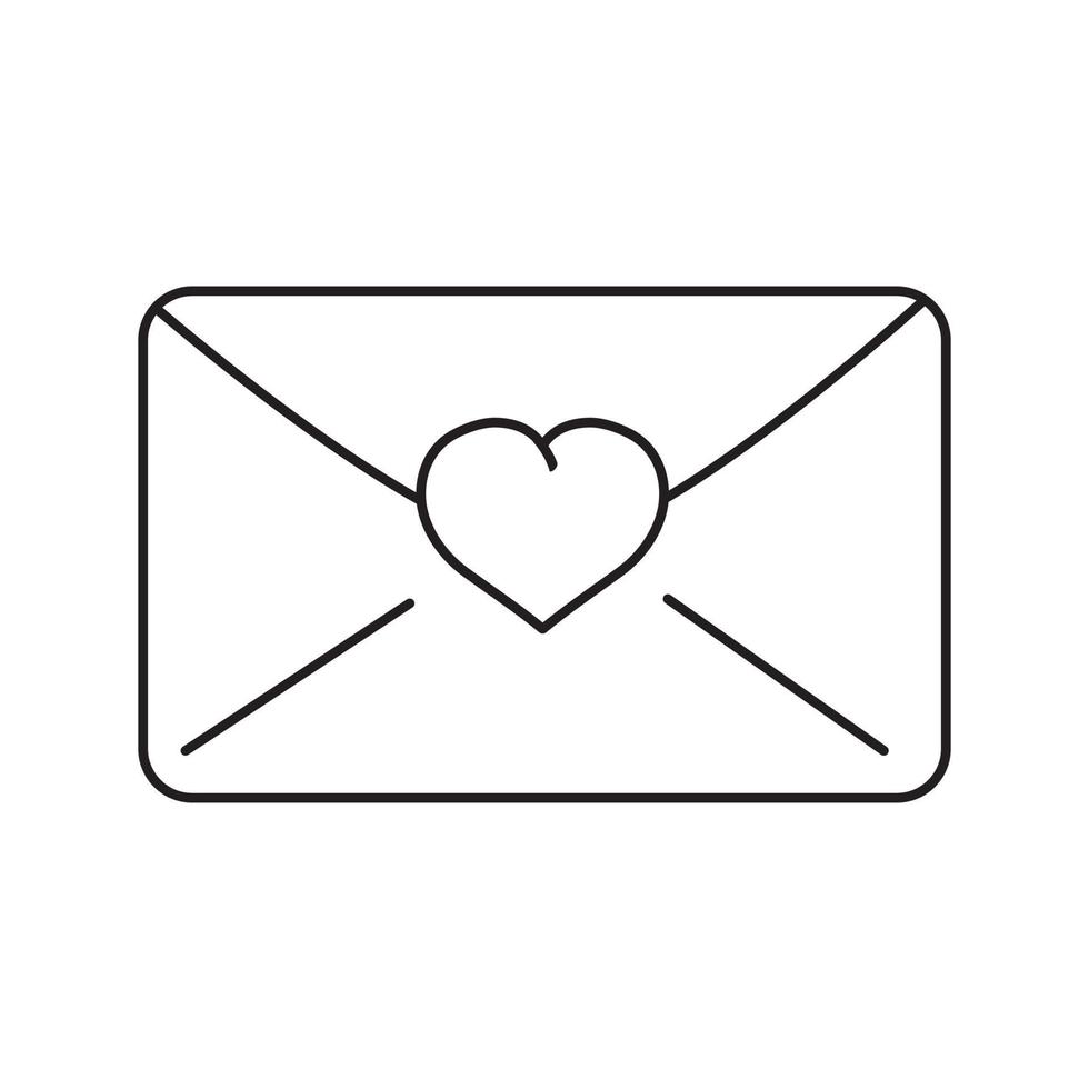 Love letter icon vector. Valentine illustration sign. mail symbol or logo. vector