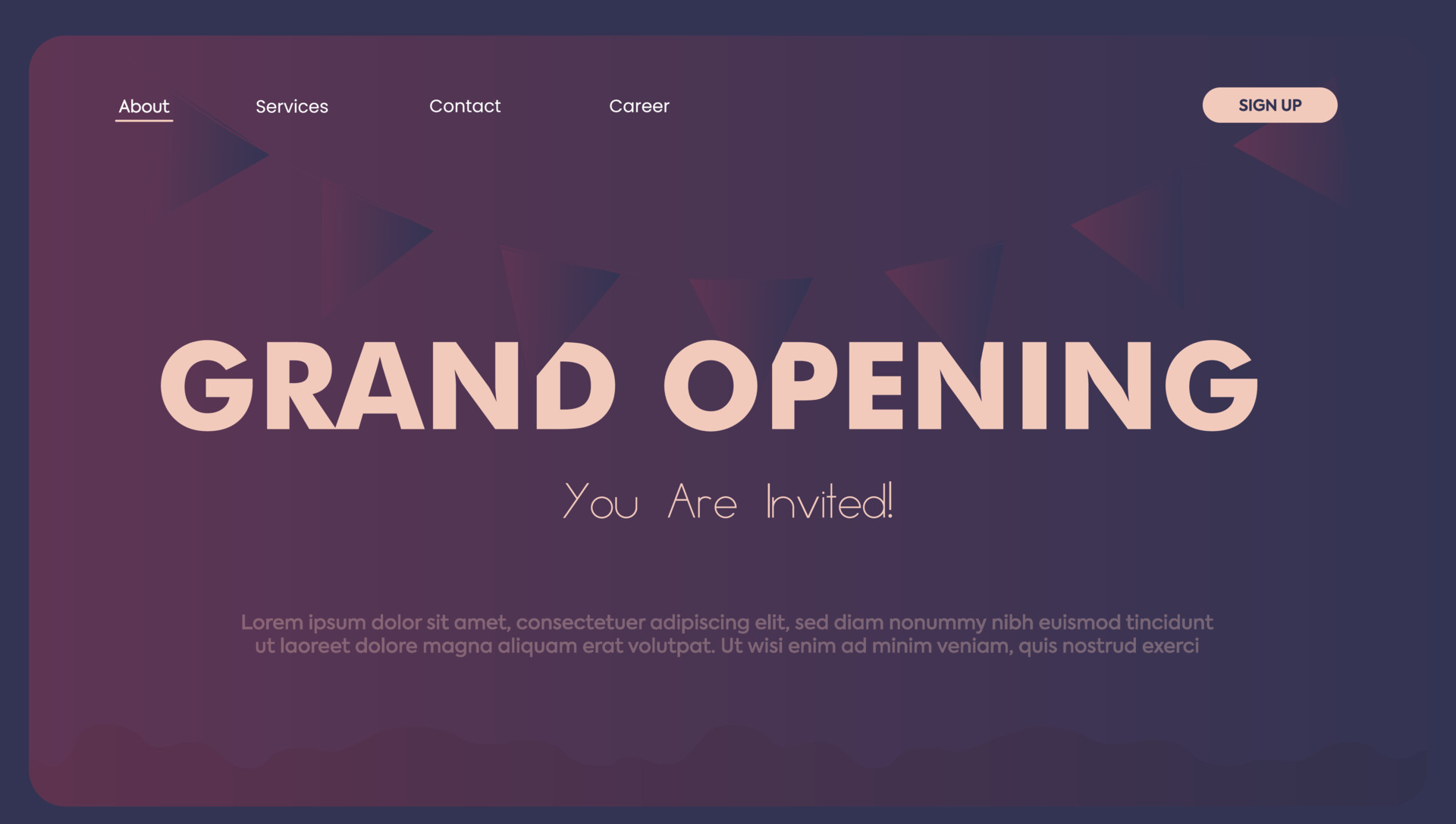 Grand opening webpage. Webpage landing page user interface template ...