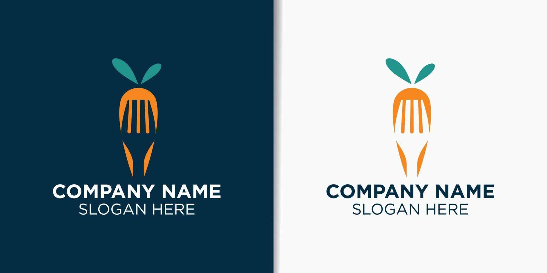 carrot logo design concept vector