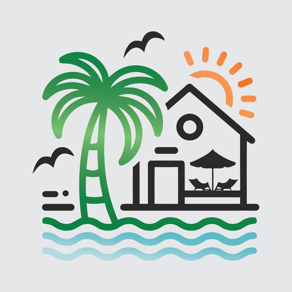 Summer emblem vector