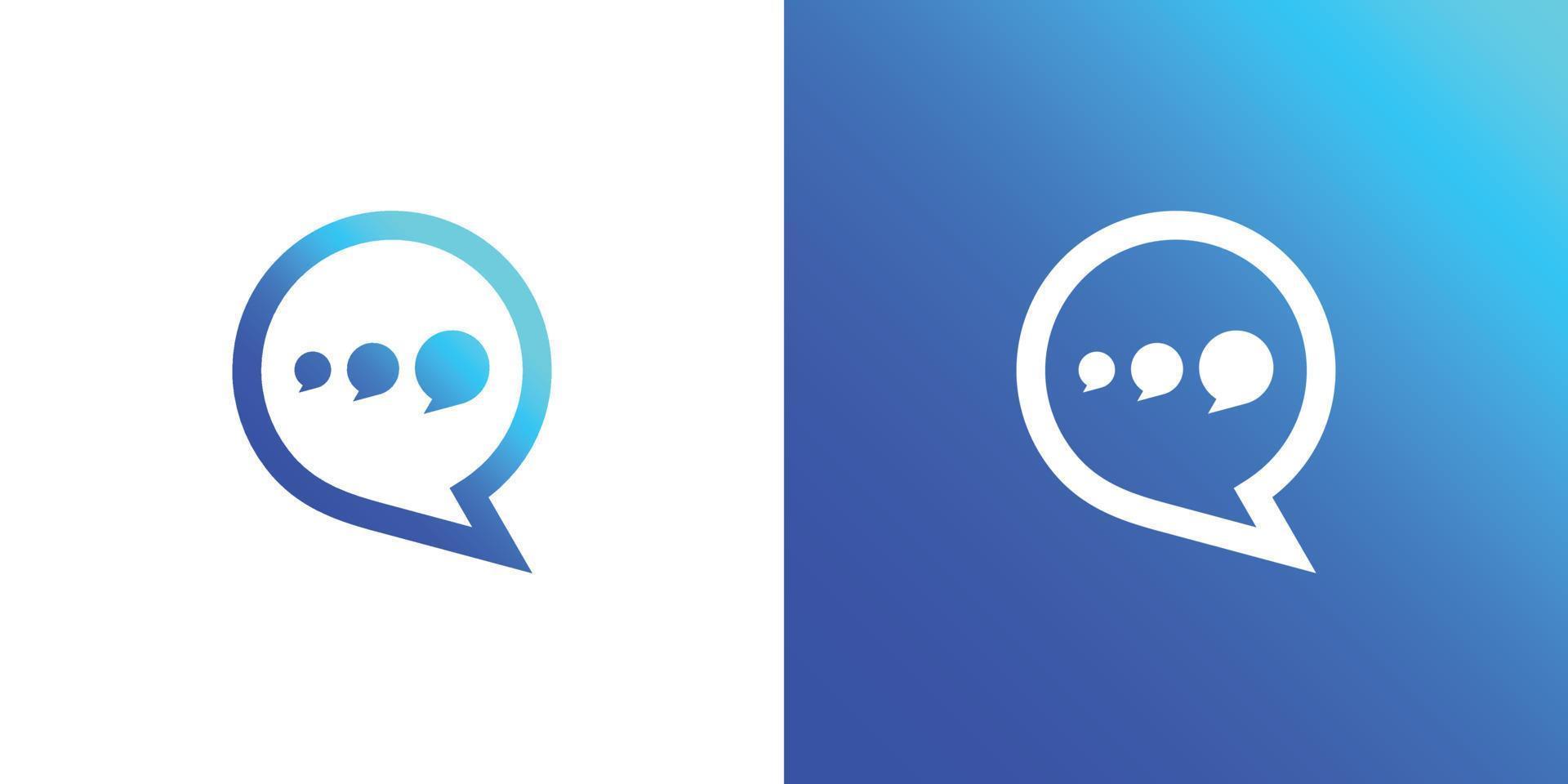 Chat bubble icon logo design template vector