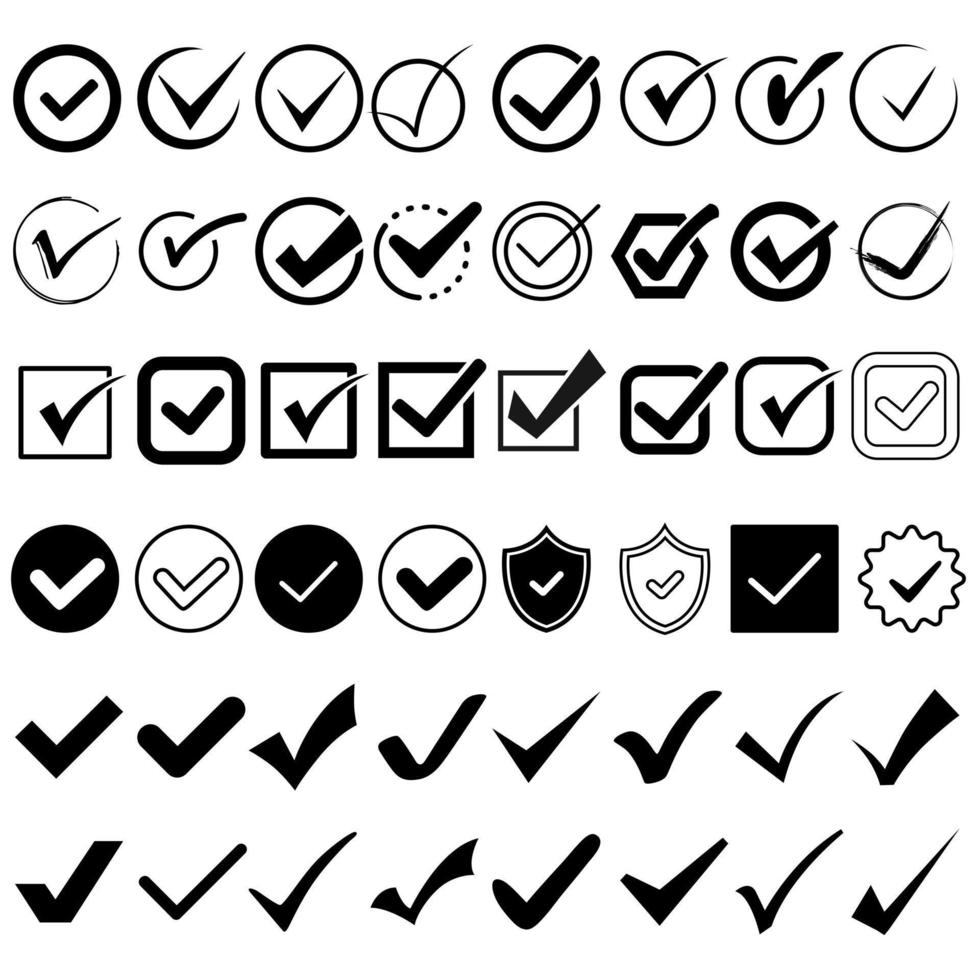 Ok vector icon set. Check mark illustration sign collection. Yes symbol. approved logo.