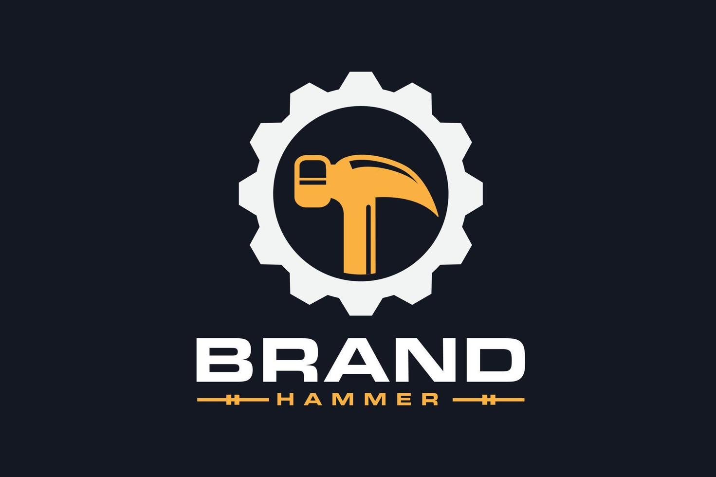 gear hammer logo vector