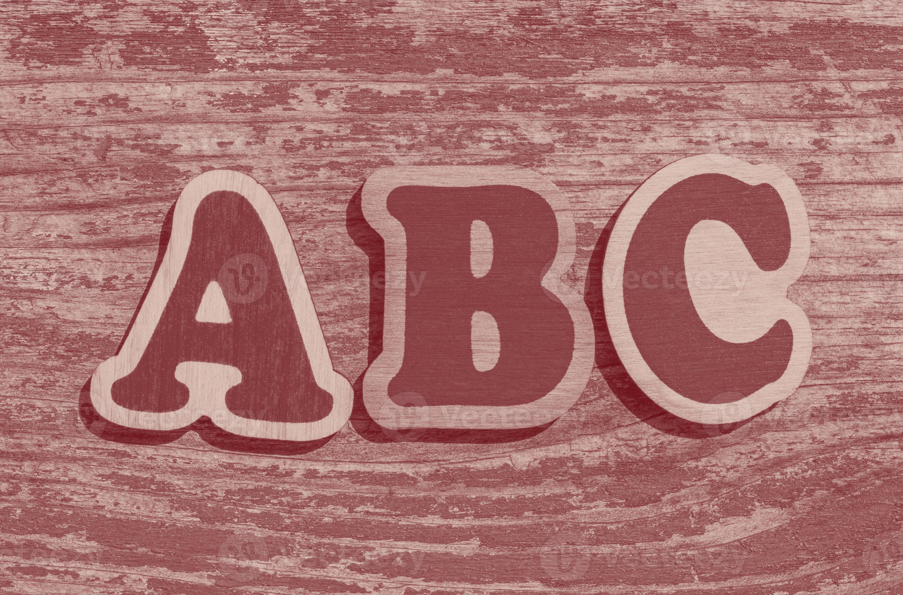 word ABC made of wooden letters on wood background 22386993 Stock Photo