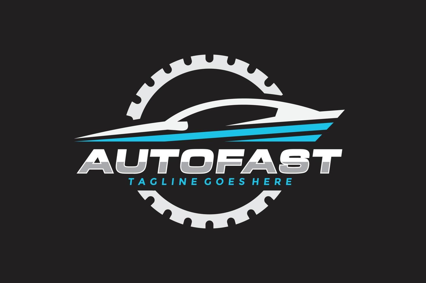 car fast gear logo emblem vector