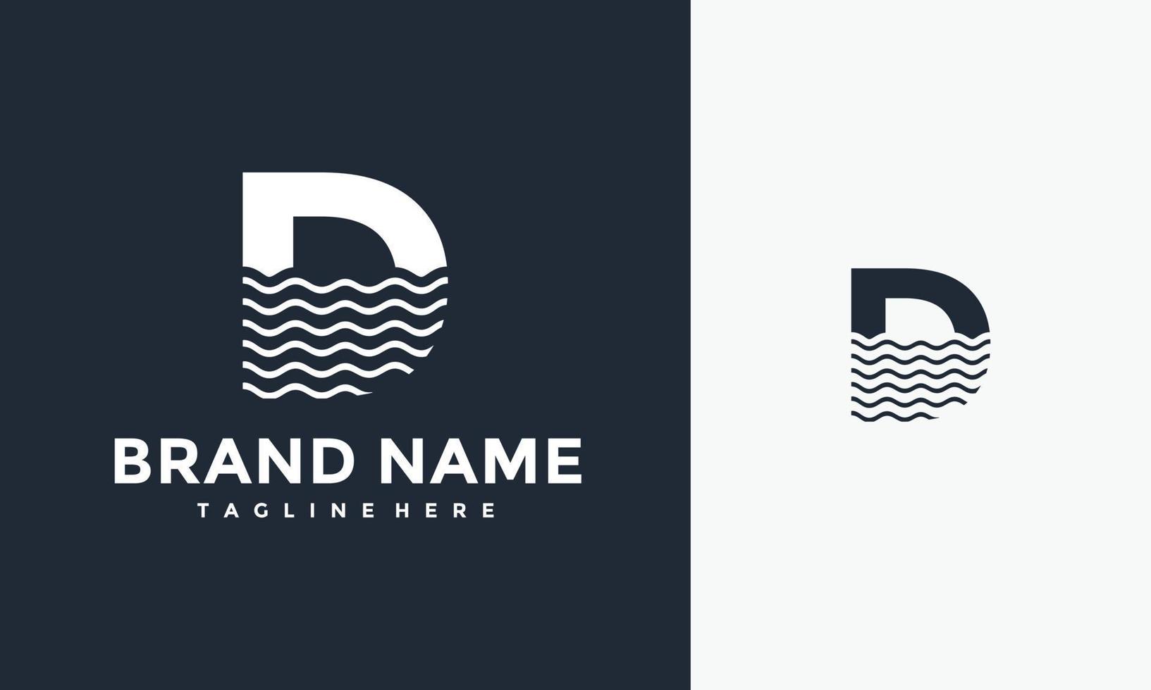 initials D wave logo vector