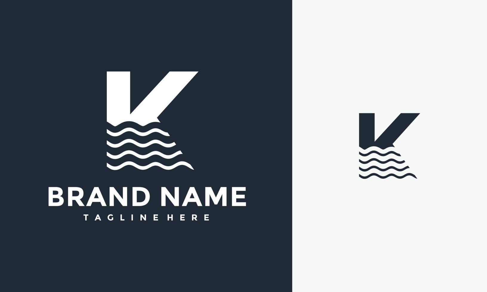 initials K wave logo vector