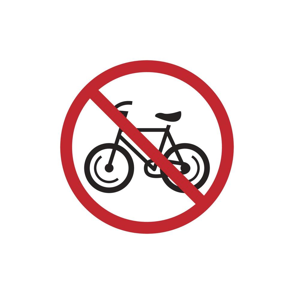 advertencia firmar etiqueta bicicleta, No bicicleta, estacionamiento zona bicicleta, vector gráfico