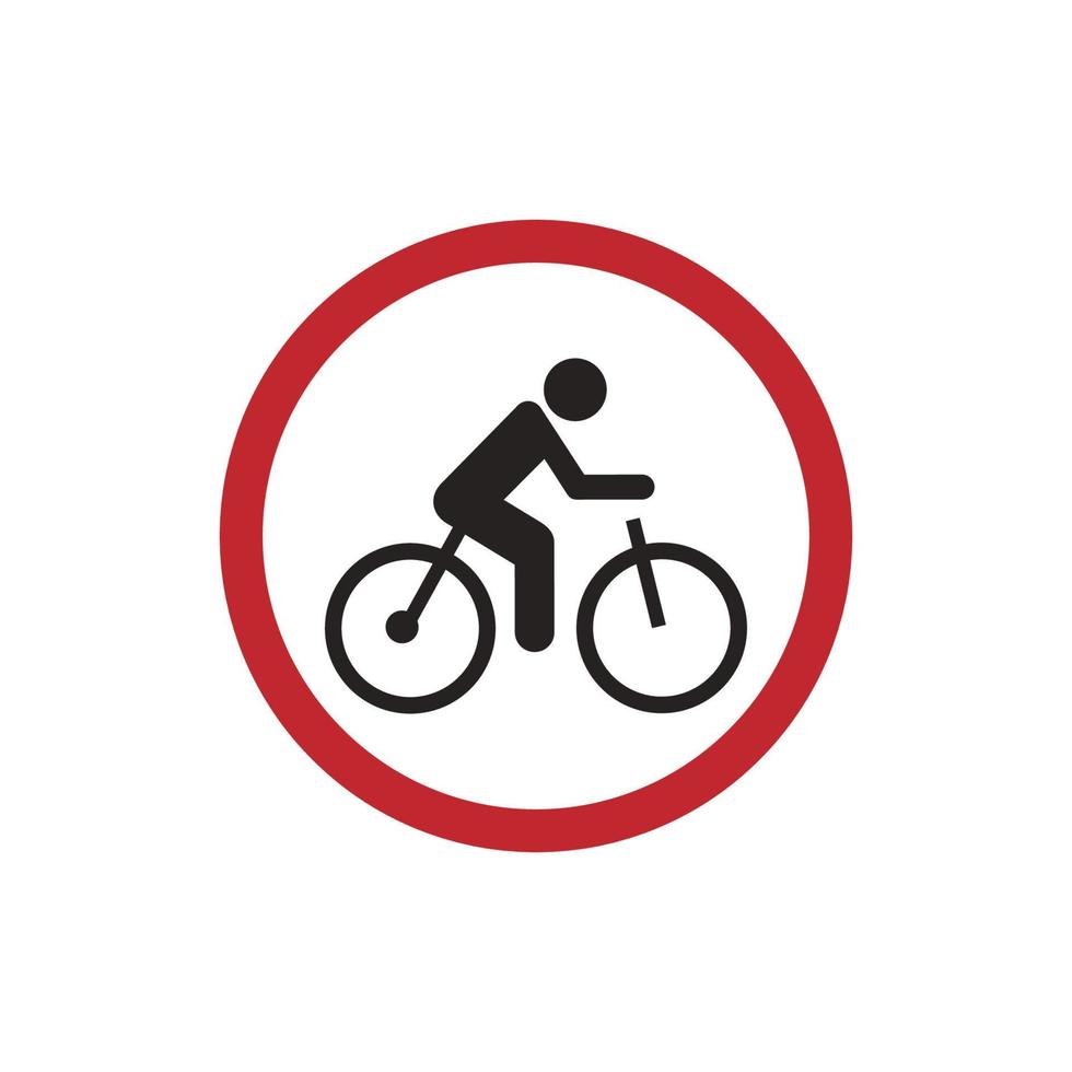 warning sign label bicycle, no bicycle, parking area bicycle, vector graphic