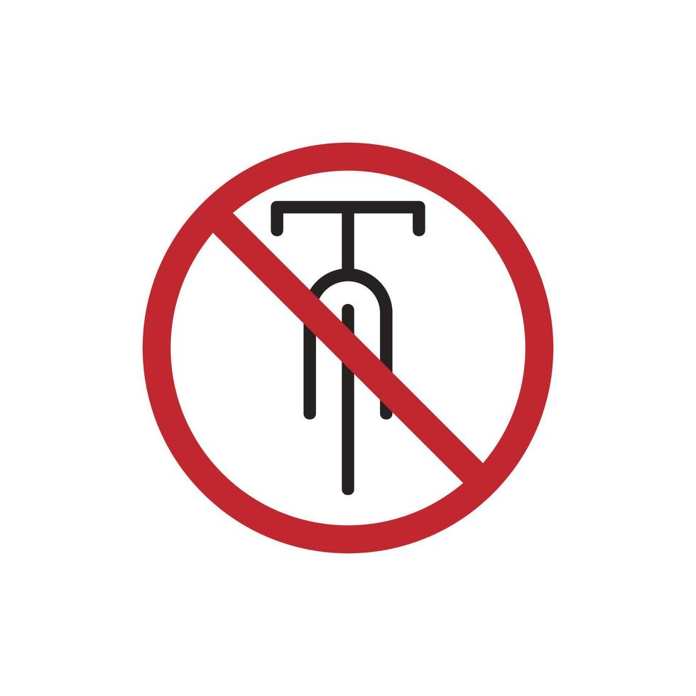 warning sign label bicycle, no bicycle, parking area bicycle, vector graphic