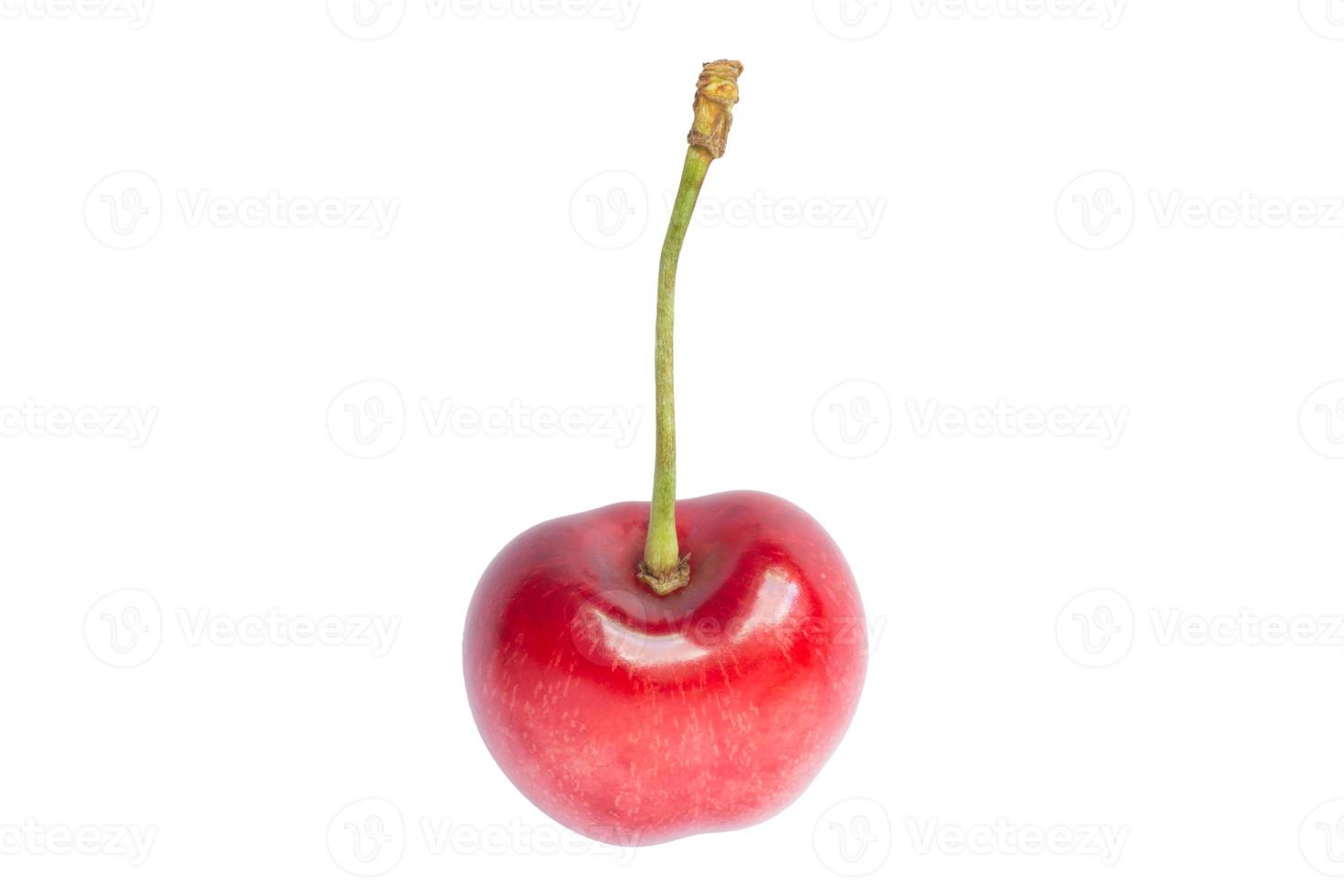 red ripe cherry isolated on white background photo