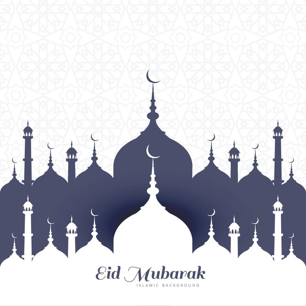 Eid mubarak muslim greeting card festival background vector