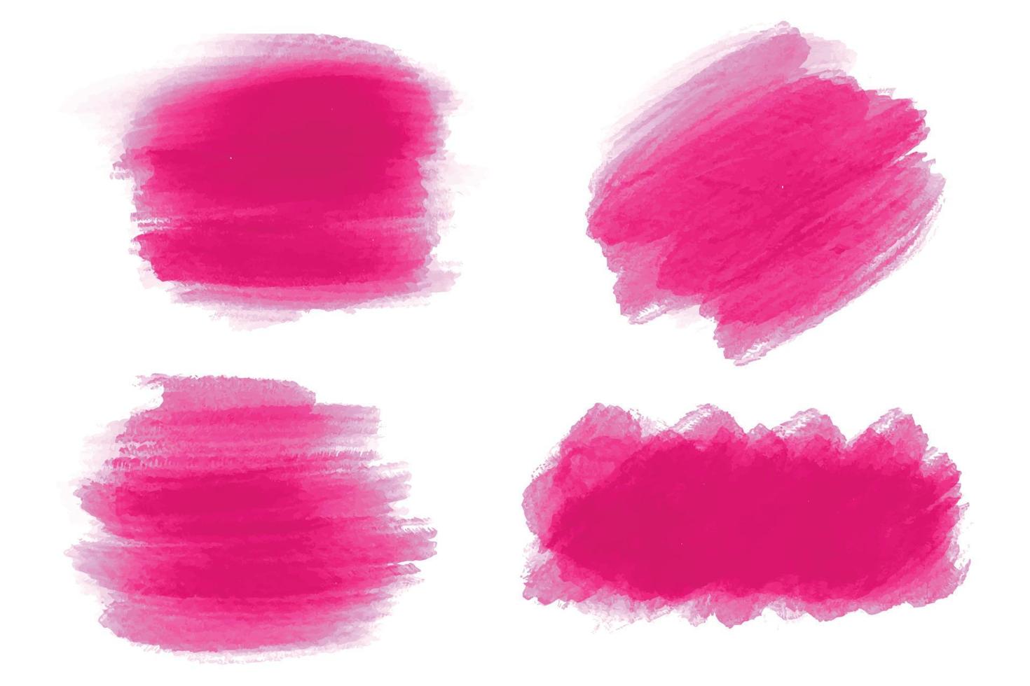 Modern pink brush stroke set watercolor design vector