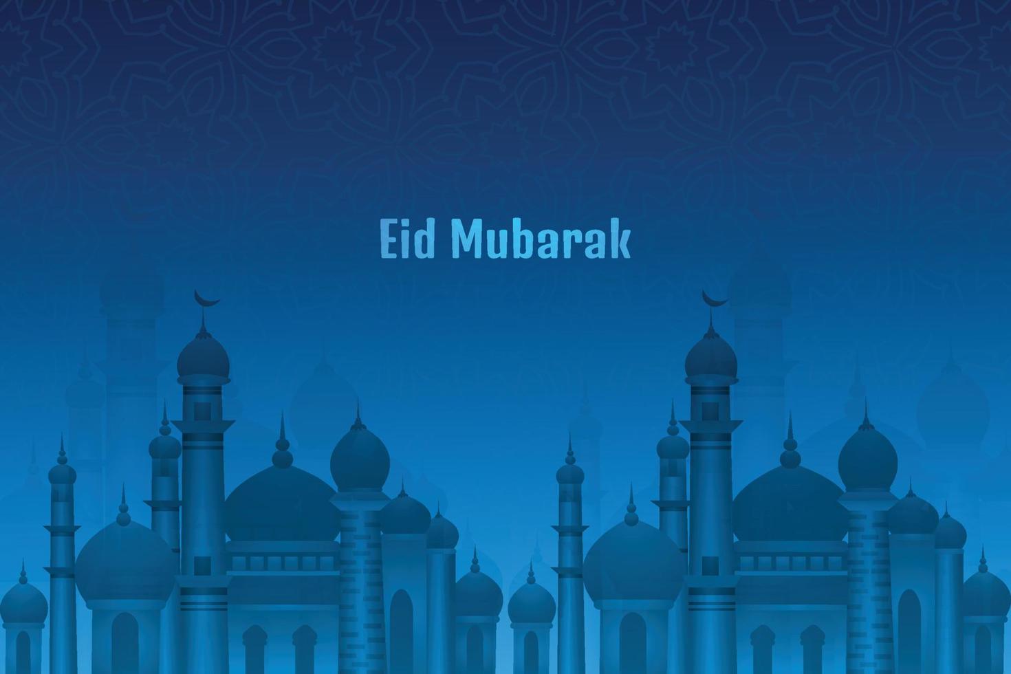 Eid mubarak muslim greeting card festival background vector