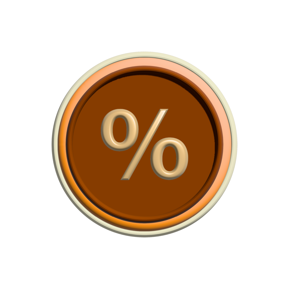 percent icon 3d rendering png