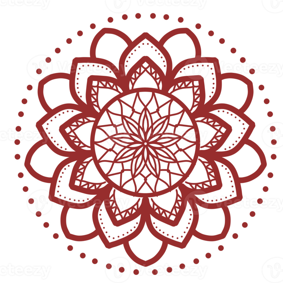 Mandala illustration art flower red line png