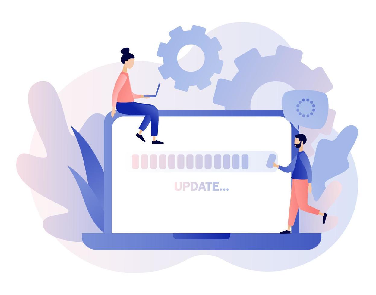 System update concept. Modern flat cartoon style. Vector illustration
