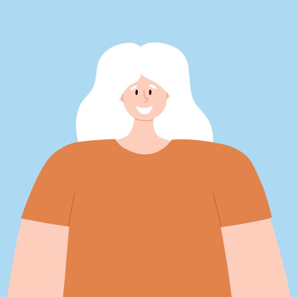 retrato de un albino mujer. vector ilustración de un mujer con albinismo. internacional albinismo conciencia día. albinismo. genético raro trastorno.